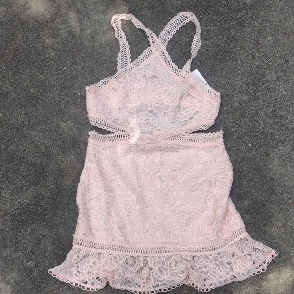 Missguided Intimates Sleepwear Missguided Pink Lace Chemise